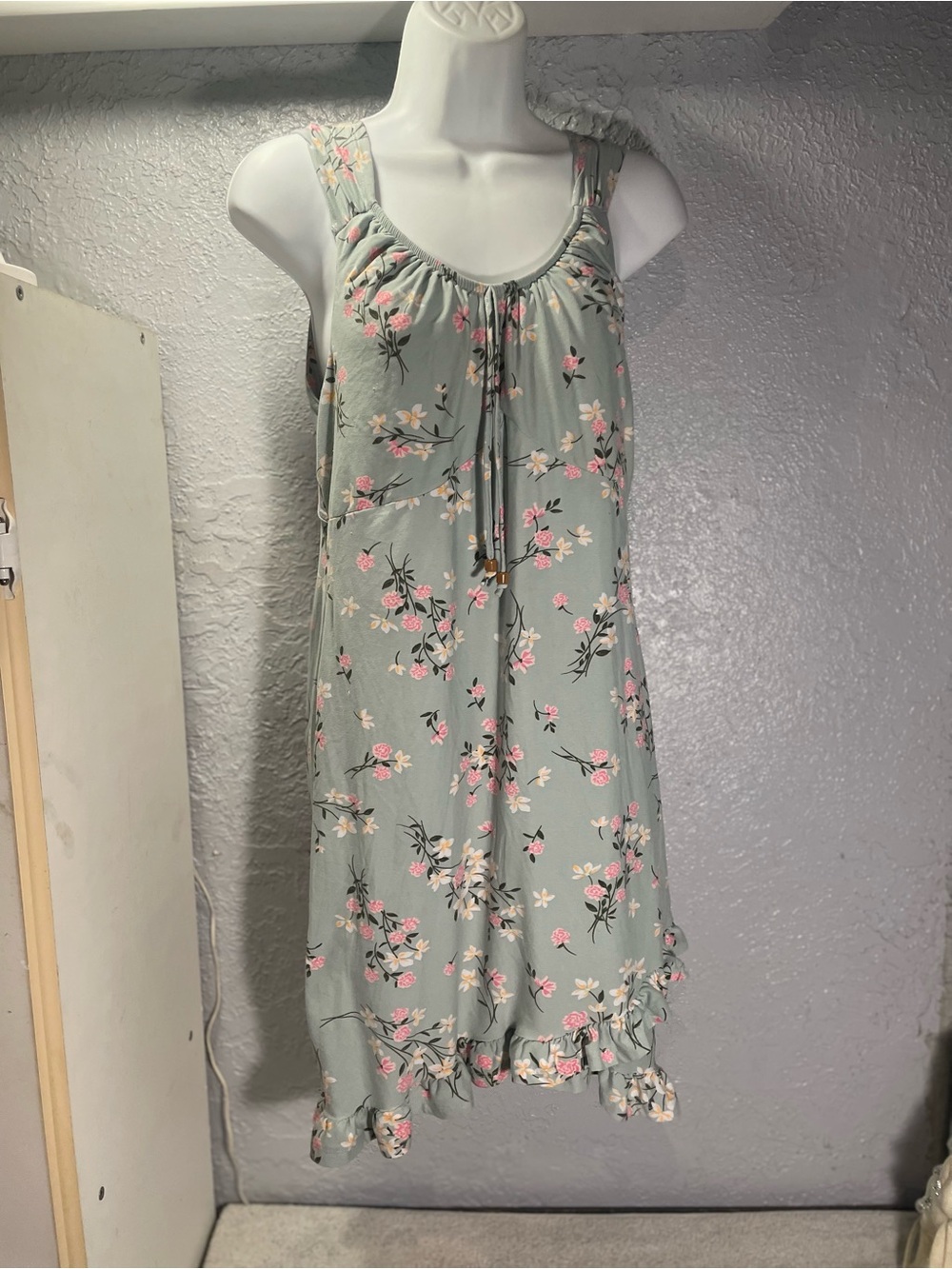 No Boundaries Mint Green Floral Tank Top with Pink & Cream Accents
